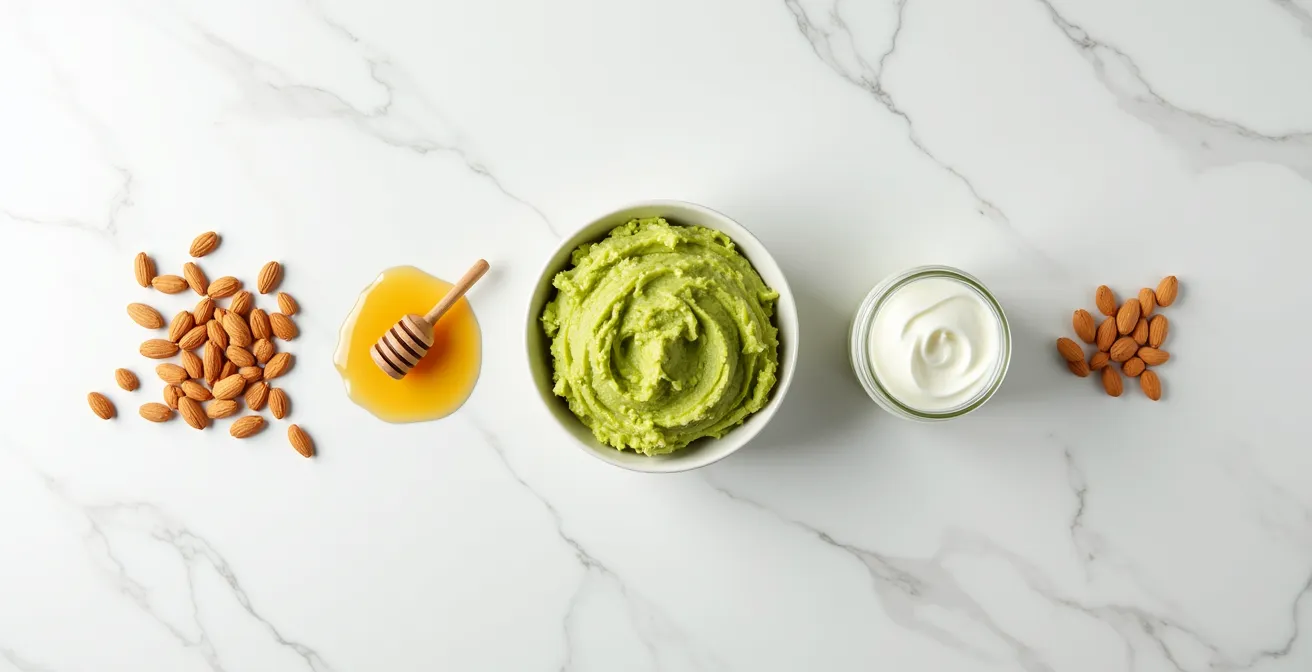 Composition minimaliste d'ingrédients de substitution naturels disposés artistiquement